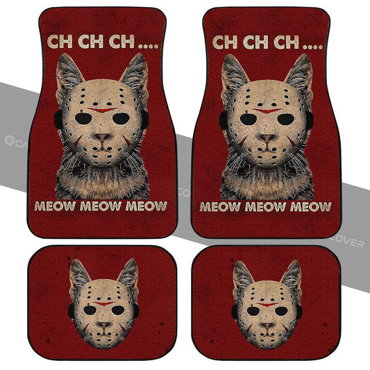 Jason Mask Cat Car Floor Mats Custom Halloween Car Accessories - Gearcarcover - 2