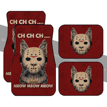 Jason Mask Cat Car Floor Mats Custom Halloween Car Accessories - Gearcarcover - 1