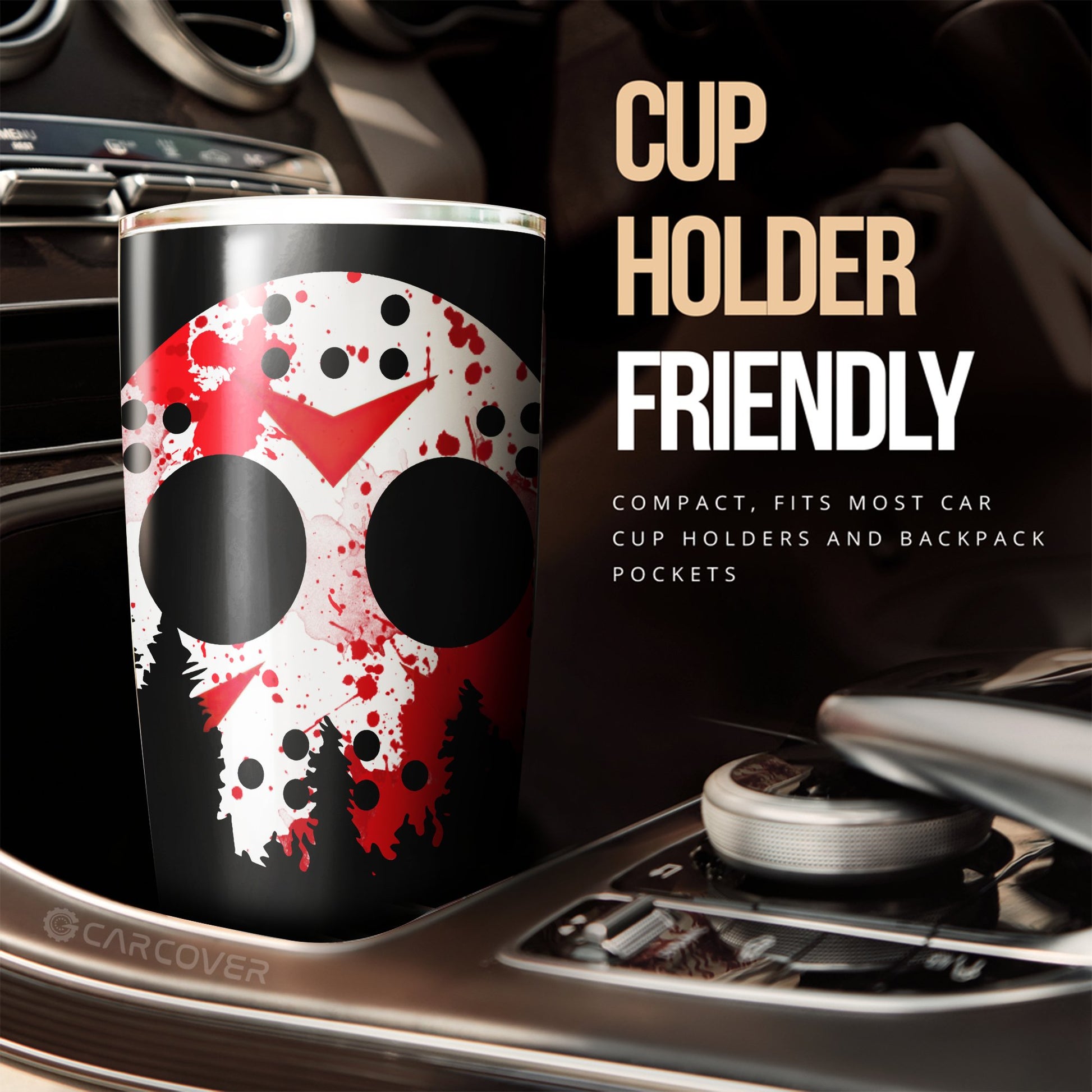 Jason Tumbler Cup Custom Car Accessories Creepy Halloween Decorations - Gearcarcover - 2