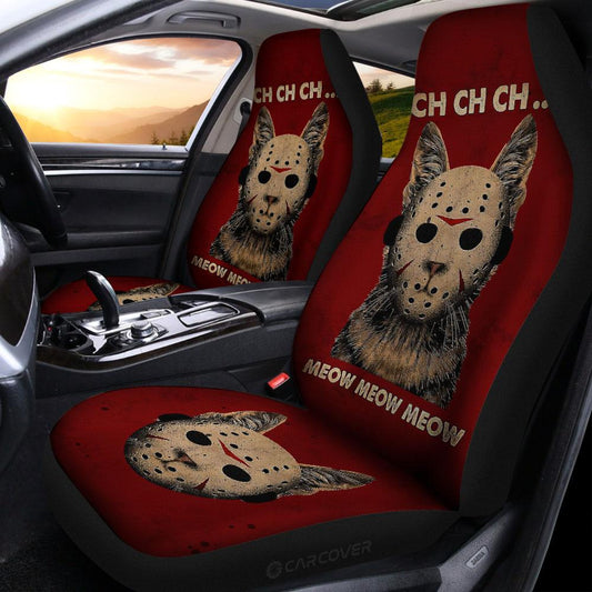 Jasson Mask Cat Car Seat Covers Custom Halloween Car Accessories - Gearcarcover - 2