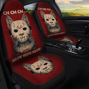 Jasson Mask Cat Car Seat Covers Custom Halloween Car Accessories - Gearcarcover - 1