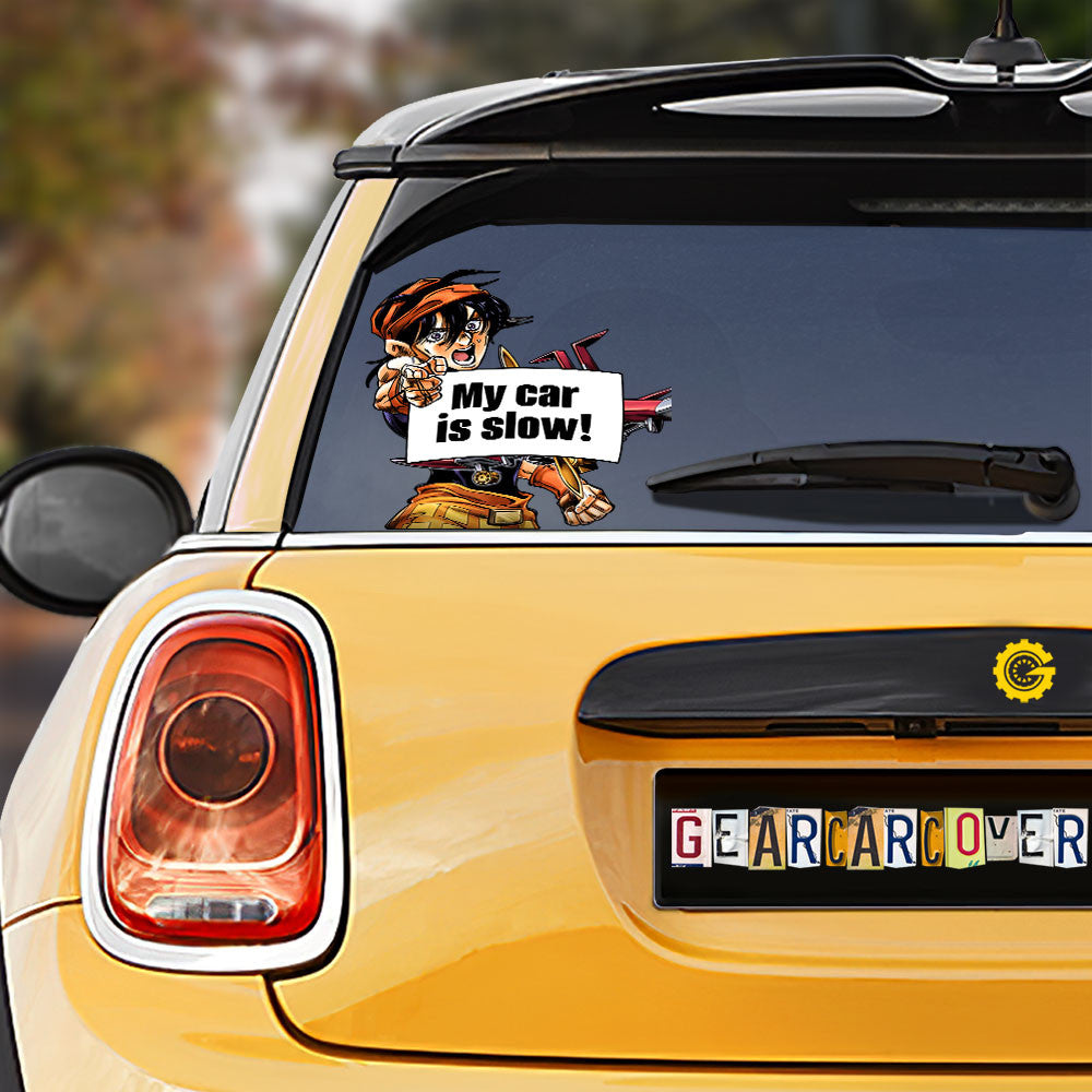 JoJo's Bizarre Adventure Narancia Ghirga Car Sticker Custom My Car Is Slow Funny - Gearcarcover - 1