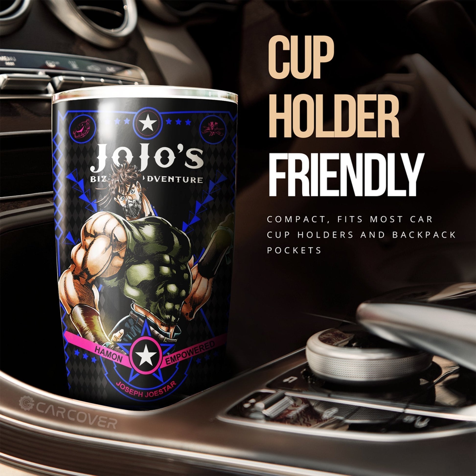 Joseph Joestar Tumbler Cup Custom Anime JoJo's Bizarre Adventure Car Accessories - Gearcarcover - 2