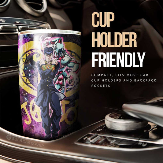 Josuke Higashikata Tumbler Cup Custom JJBA Anime Car Accessories Galaxy Style - Gearcarcover - 2