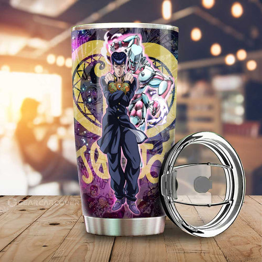 Josuke Higashikata Tumbler Cup Custom JJBA Anime Car Accessories Galaxy Style - Gearcarcover - 1