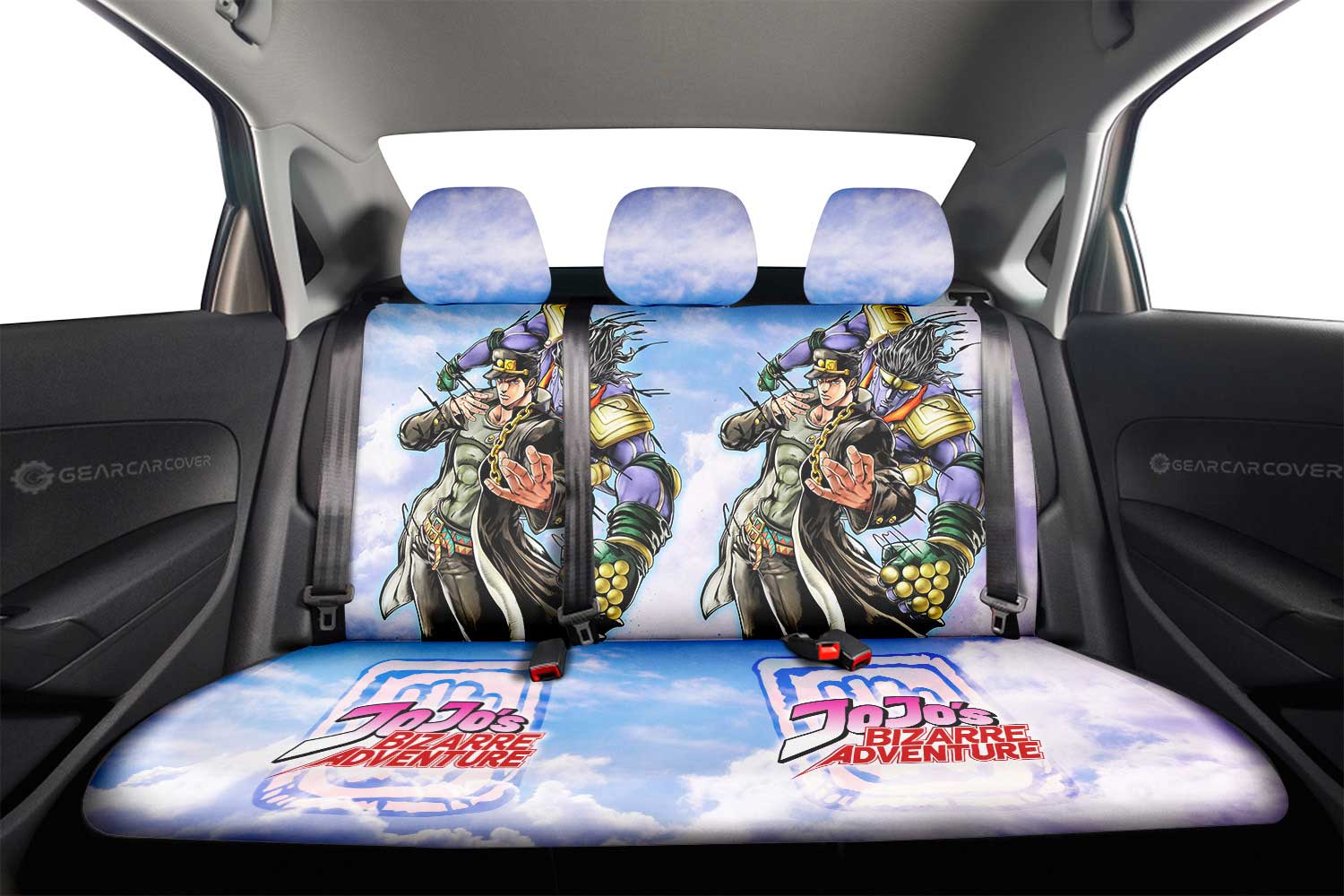 Joutarou Kuujou Car Back Seat Cover Custom Jojo's Bizarre Adventures Anime - Gearcarcover - 2