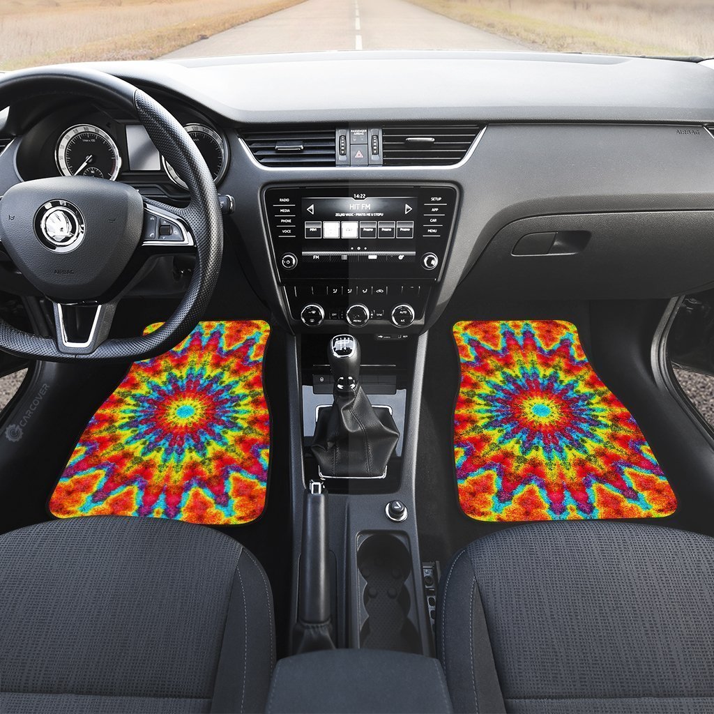 Kaleidoscope Tie Dye Car Floor Mats Custom Hippie Car Accessories Gifts - Gearcarcover - 3