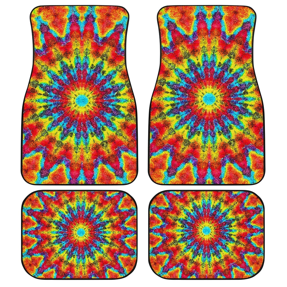 Kaleidoscope Tie Dye Car Floor Mats Custom Hippie Car Accessories Gifts - Gearcarcover - 1