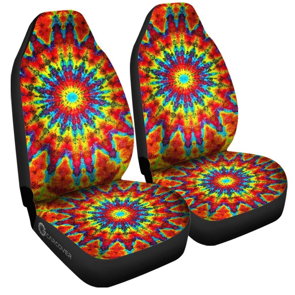 Kaleidoscope Tie Dye Car Seat Covers Custom Hippie Car Accessories - Gearcarcover - 3