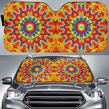Kaleidoscope Tie Dye Car Sunshade Custom Printed Hippie Car Accessories - Gearcarcover - 1