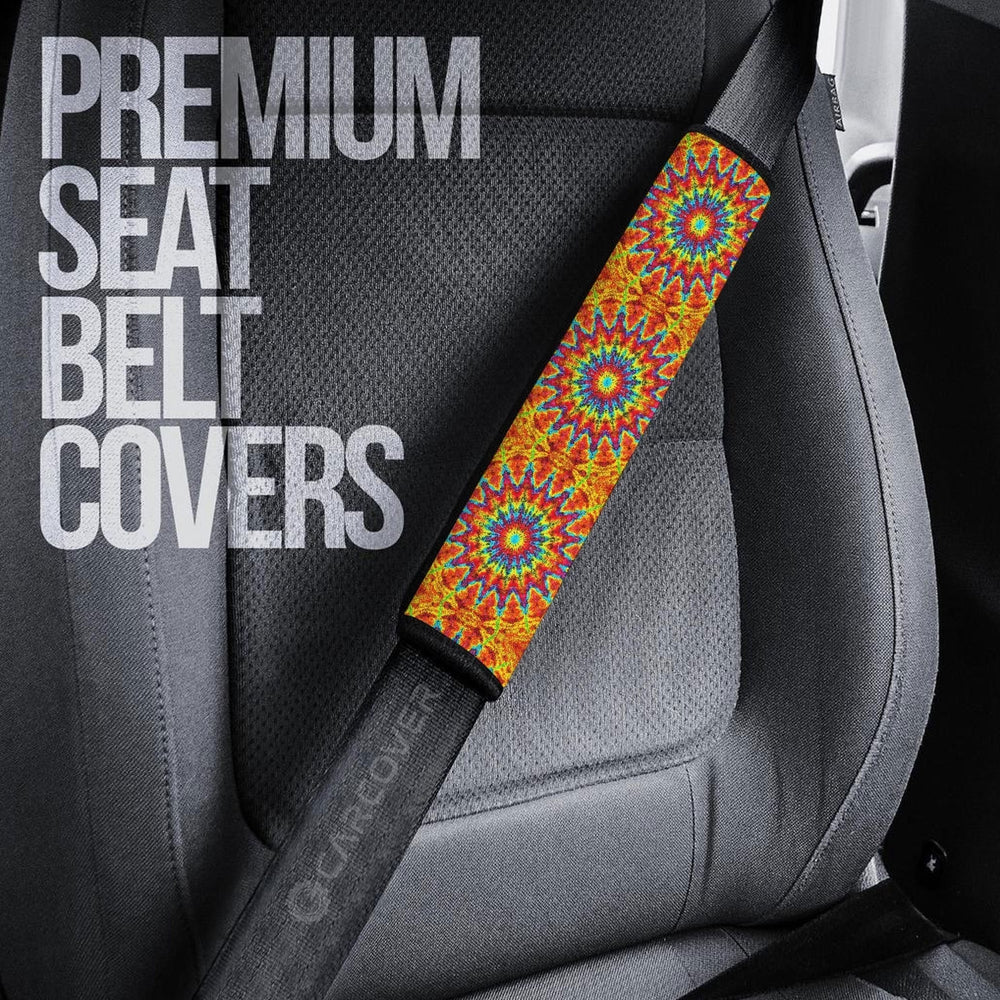 Kaleidoscope Tie Dye Seat Belt Covers Custom Hippie Car Accessories Gifts - Gearcarcover - 3