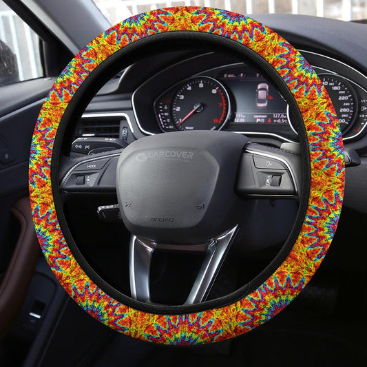 Kaleidoscope Tie Dye Steering Wheel Covers Custom Hippie Tie Dye Hippie Car Accessories - Gearcarcover - 2