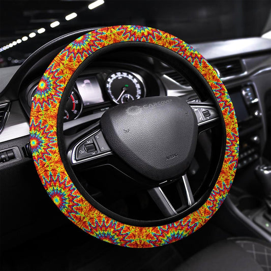 Kaleidoscope Tie Dye Steering Wheel Covers Custom Hippie Tie Dye Hippie Car Accessories - Gearcarcover - 1