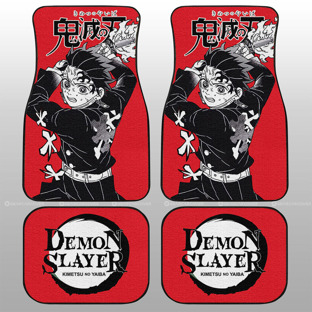 Kamado Tanjiro Car Floor Mats Custom Demon Slayer Anime Car Accessories Manga Style For Fans - Gearcarcover - 2