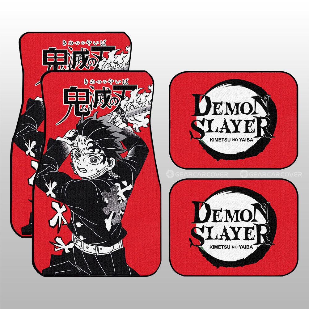 Kamado Tanjiro Car Floor Mats Custom Demon Slayer Anime Car Accessories Manga Style For Fans - Gearcarcover - 1