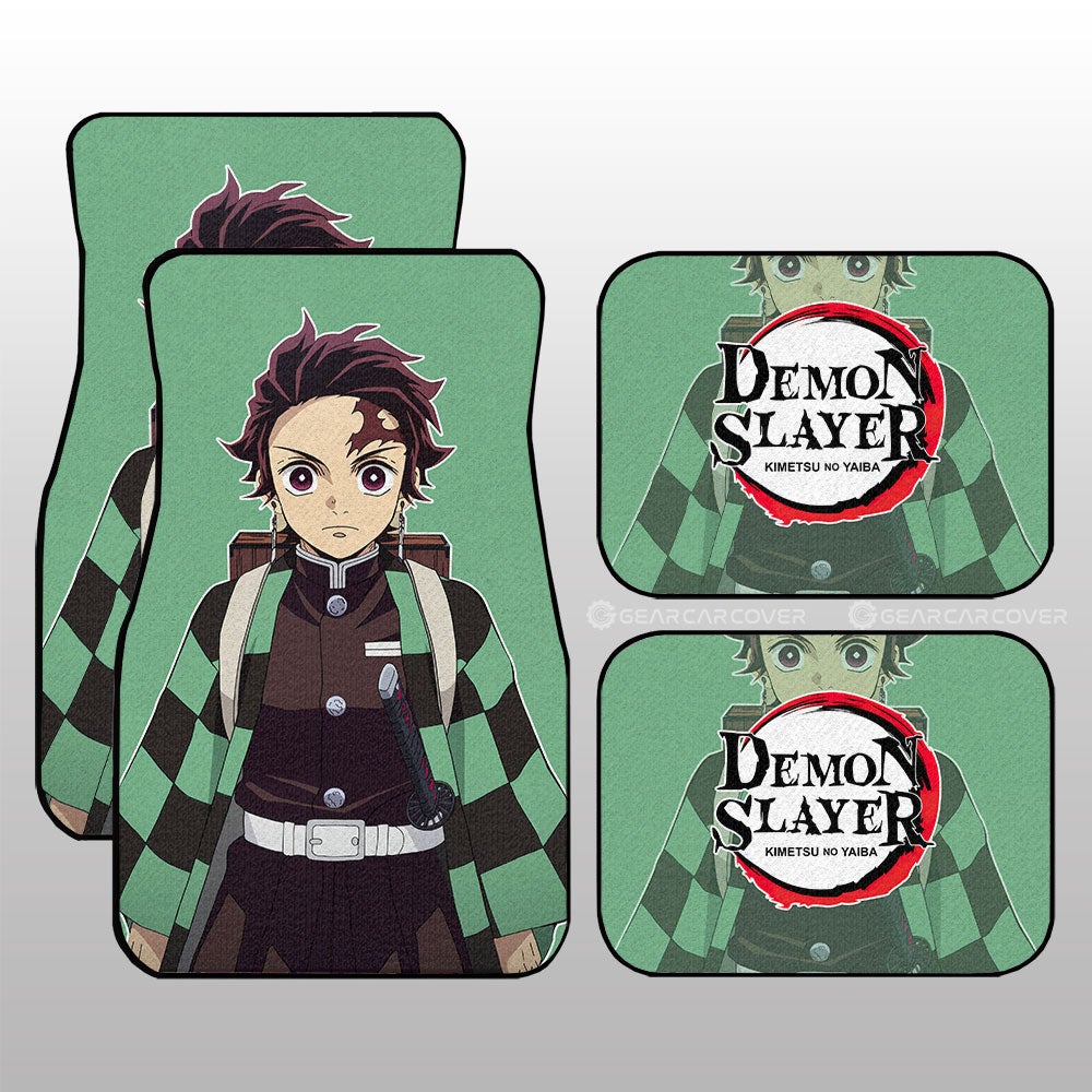 Kamado Tanjiro Car Floor Mats Custom Demon Slayer Anime - Gearcarcover - 1