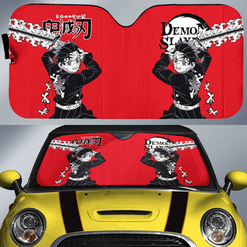 Kamado Tanjiro Car Sunshade Custom Demon Slayer Anime Car Accessories Manga Style For Fans - Gearcarcover - 1