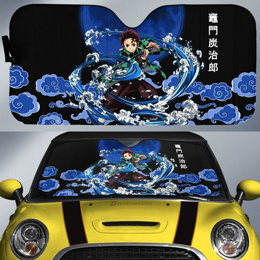 Kamado Tanjiro Car Sunshade Custom Water Breathing Skill Demon Slayer Anime Car Accessories - Gearcarcover - 1