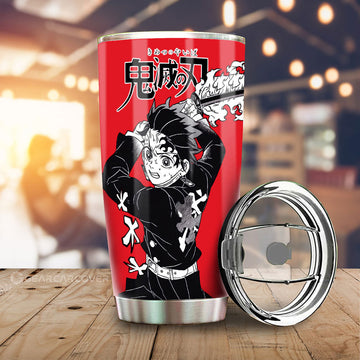 Kamado Tanjiro Tumbler Cup Custom Demon Slayer Anime Car Accessories Manga Style For Fans - Gearcarcover - 1