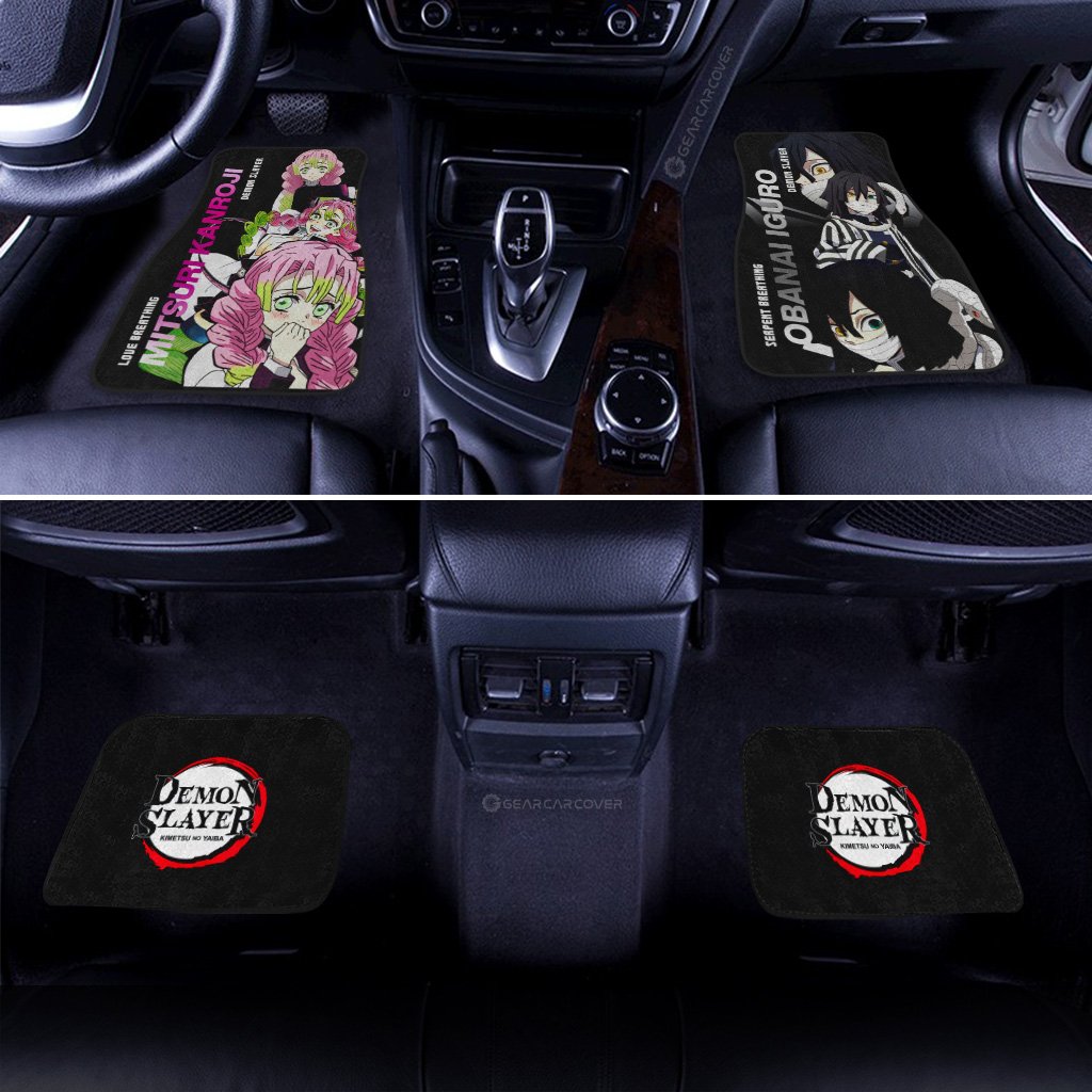 Kanroji And Obanai Car Floor Mats Custom Demon Slayer Anime - Gearcarcover - 3