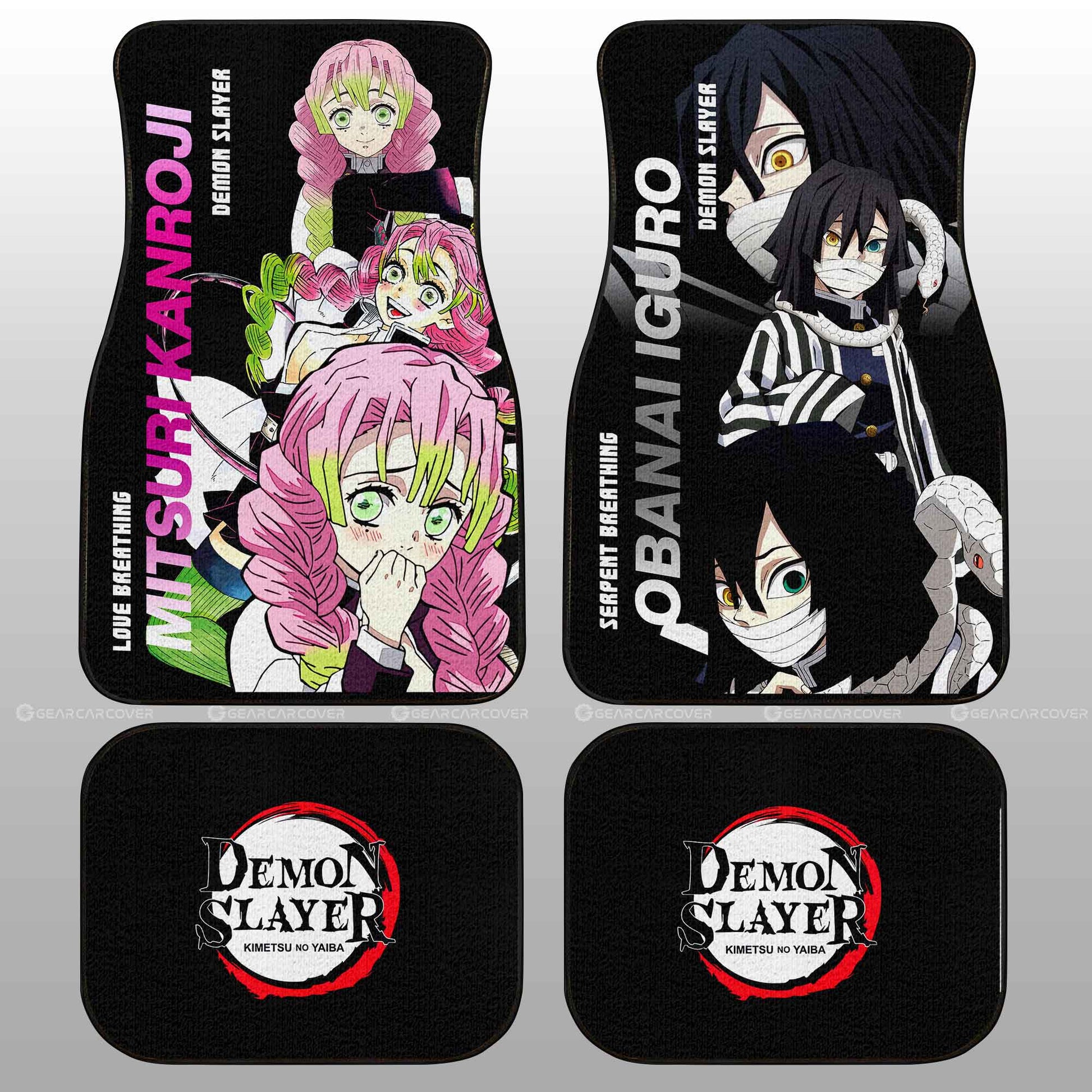 Kanroji And Obanai Car Floor Mats Custom Demon Slayer Anime - Gearcarcover - 1