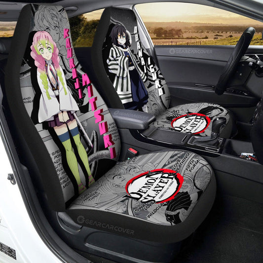 Kanroji And Obanai Car Seat Covers Custom Demon Slayer Anime Mix Mangas - Gearcarcover - 1