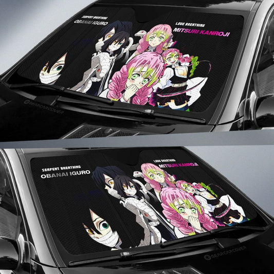 Kanroji And Obanai Car Sunshade Custom Demon Slayer Anime - Gearcarcover - 2