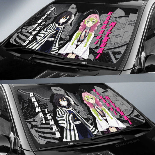 Kanroji And Obanai Car Sunshade Custom Demon Slayer Anime Mix Mangas - Gearcarcover - 2