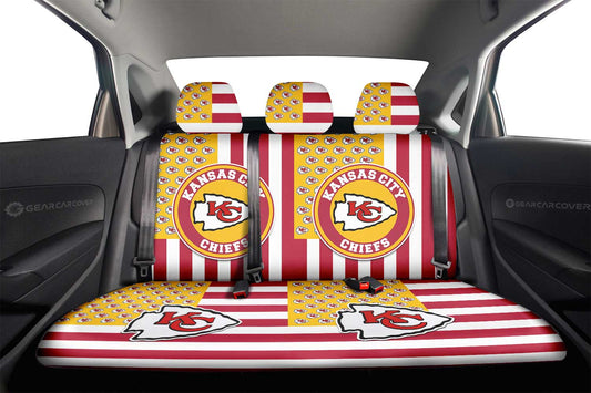 Kansas City Chiefs Car Back Seat Cover Custom US Flag Style - Gearcarcover - 2