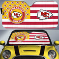 Kansas City Chiefs Car Sunshade Custom US Flag Style - Gearcarcover - 1