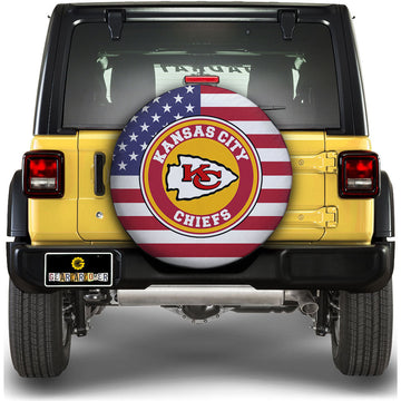 Kansas City Chiefs Spare Tire Covers Custom US Flag Style - Gearcarcover - 1