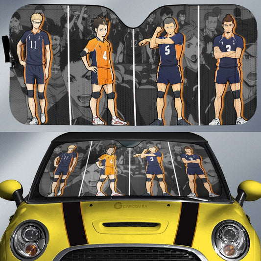 Karasuno Car Sunshade Custom Haikyuu Anime Car Interior Accessories - Gearcarcover - 1