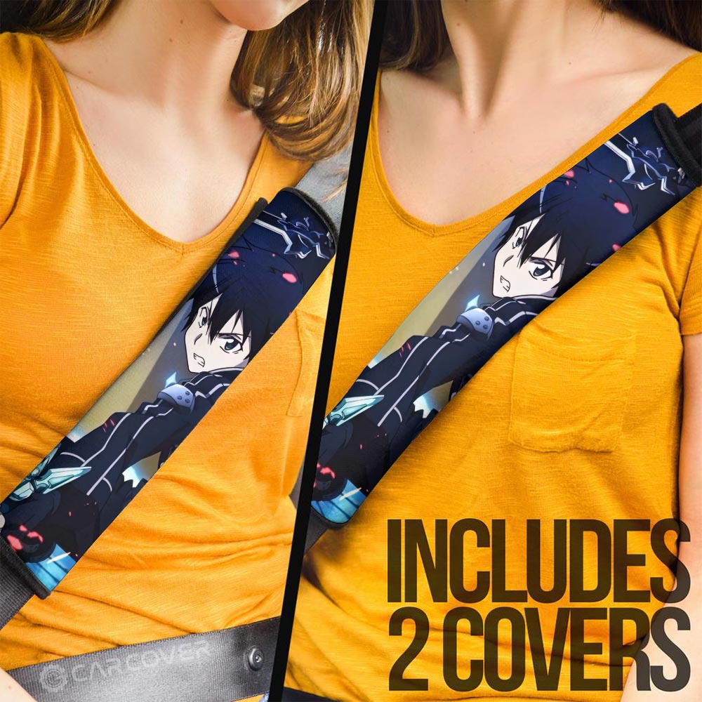 Kazuto Kirigaya Kirito Seat Belt Covers Custom Sword Art Online Anime Car Accessories - Gearcarcover - 3