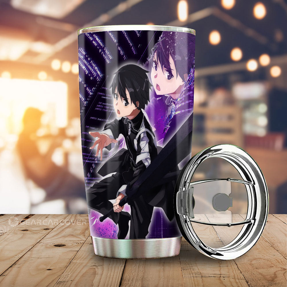 Kazuto Kirigaya (Kirito) Tumbler Cup Custom Sword Art Online Anime - Gearcarcover - 1