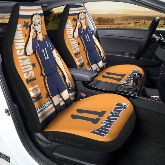 Kei Tsukishima Car Seat Covers Custom Haikyuu Anime Car Accessories - Gearcarcover - 2