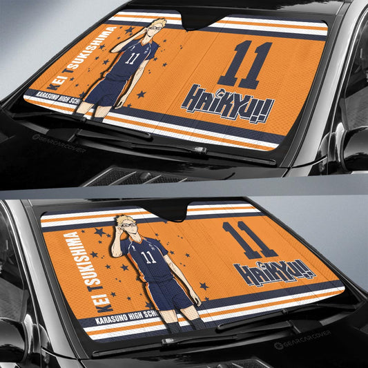 Kei Tsukishima Car Sunshade Custom Haikyuu Anime Car Accessories - Gearcarcover - 2