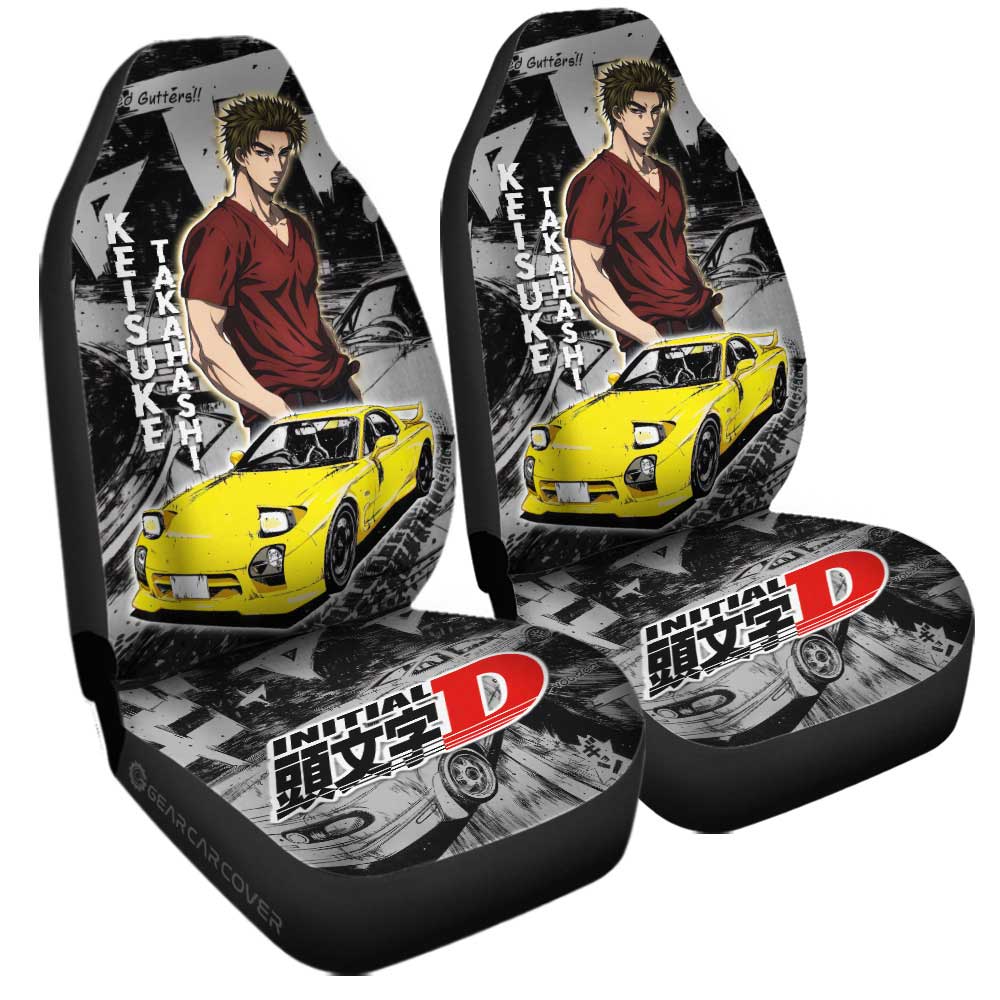 Keisuke Takahashi Car Seat Covers Custom Initial D Anime Car Accessories - Gearcarcover - 3