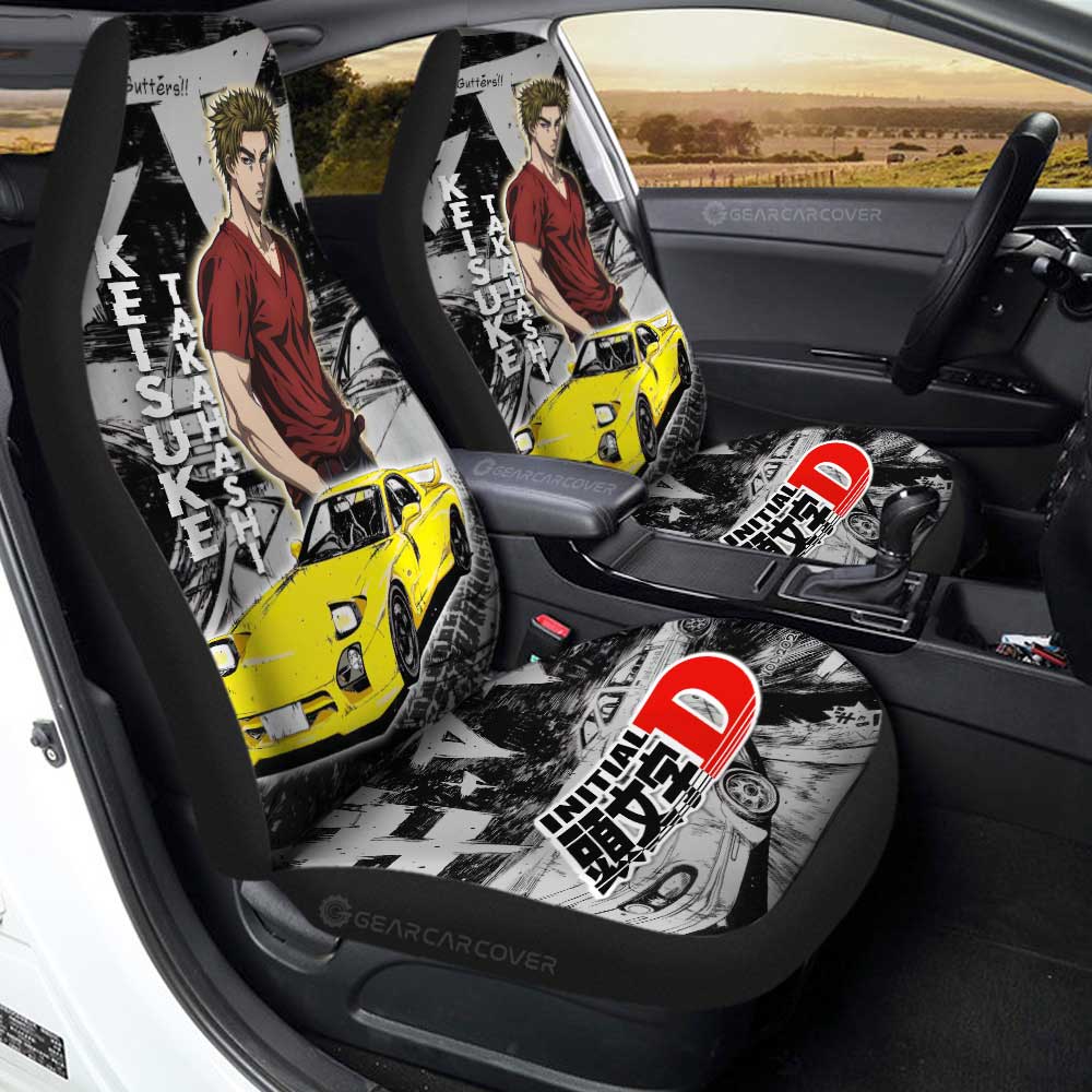 Keisuke Takahashi Car Seat Covers Custom Initial D Anime Car Accessories - Gearcarcover - 1
