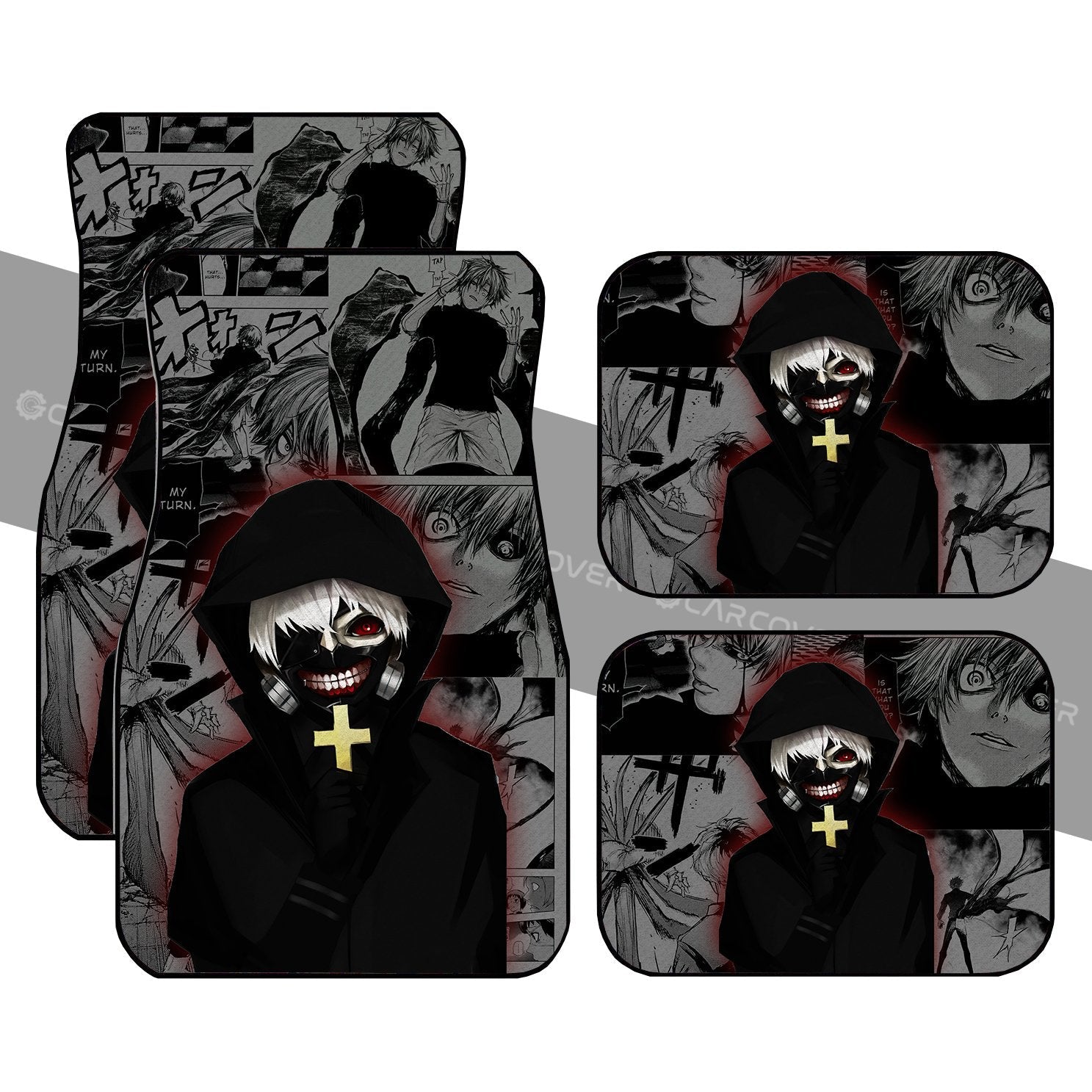 Ken Kaneki Car Floor Mats Custom Anime Tokyo Ghoul Car Interior Accessories - Gearcarcover - 1