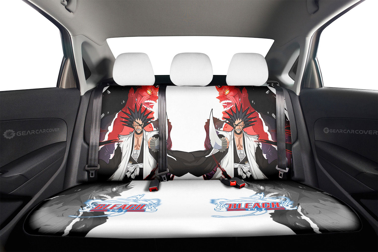 Kenpachi Zaraki Car Back Seat Cover Custom Bleach Anime - Gearcarcover - 2