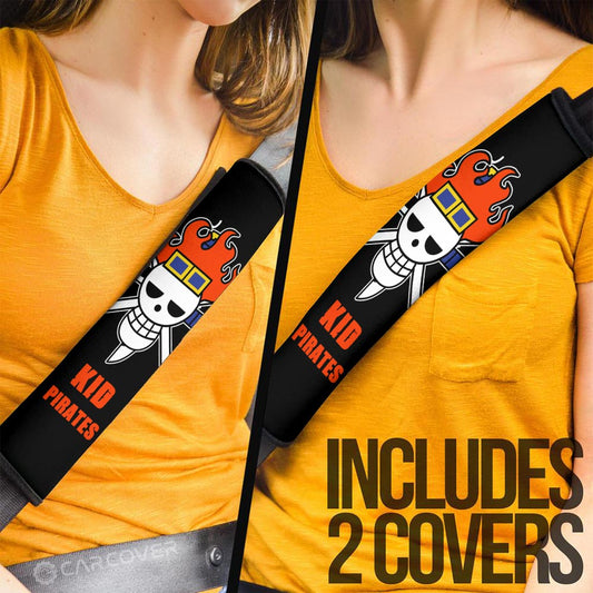 Kid Pirates Flag Seat Belt Covers Custom One Piece Anime Car Accessories - Gearcarcover - 2