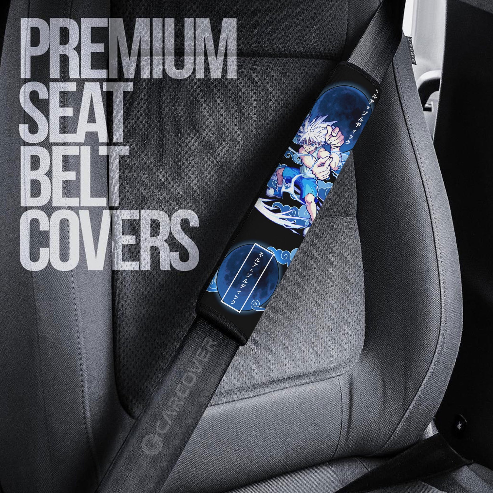 Killua Zoldyck Seat Belt Covers Custom Anime Hunter x Hunter Car Interior Accessories - Gearcarcover - 3