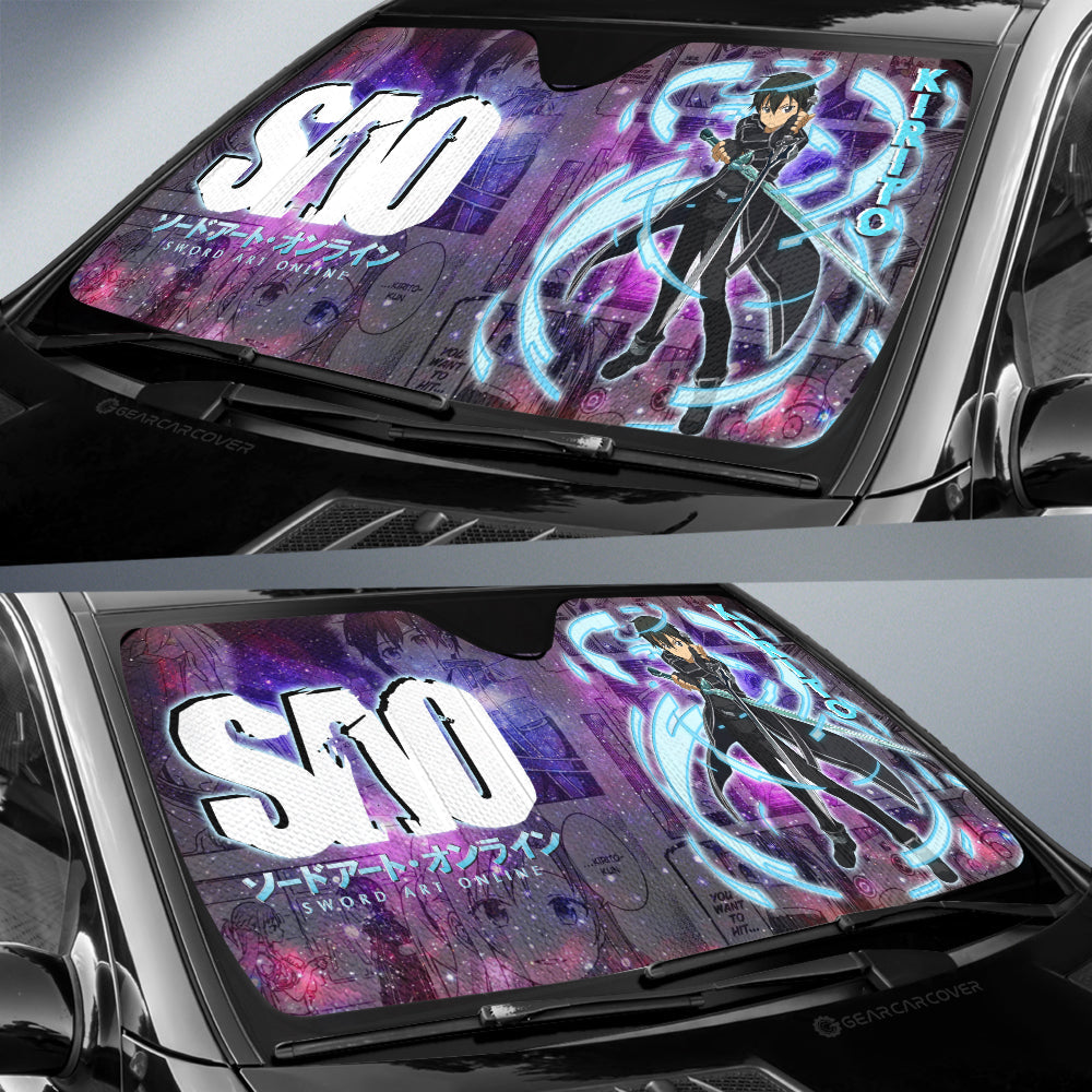 Kirito Car Sunshade Custom Sword Art Online Anime Manga Galaxy Style - Gearcarcover - 2