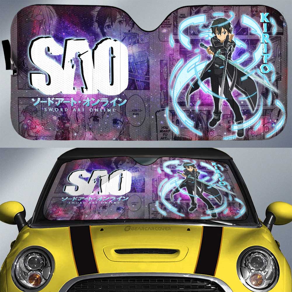 Kirito Car Sunshade Custom Sword Art Online Anime Manga Galaxy Style - Gearcarcover - 1