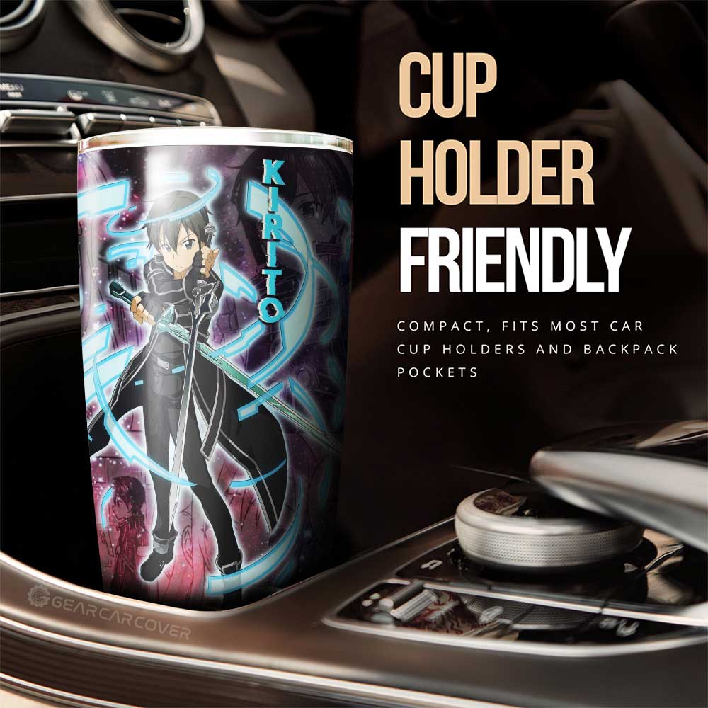 Kirito Tumbler Cup Custom Sword Art Online Anime Manga Galaxy Style - Gearcarcover - 2