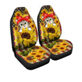 Kitty Cat Car Seat Covers Custom Sunflower US Flag Car Accessories - Gearcarcover - 3