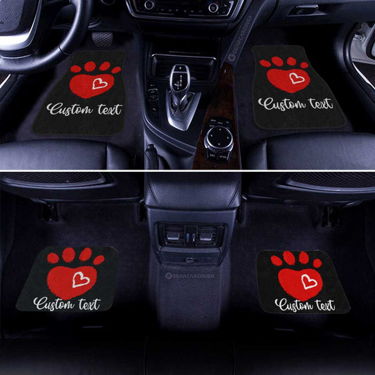 Kitty Dog Paw Love Car Floor Mats Custom Personalized Name Car Accessories - Gearcarcover - 2