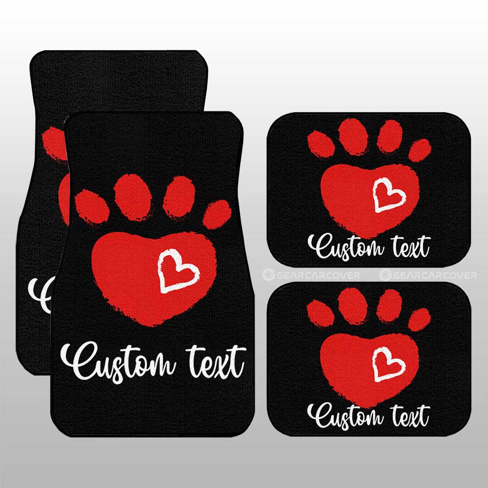 Kitty Dog Paw Love Car Floor Mats Custom Personalized Name Car Accessories - Gearcarcover - 3