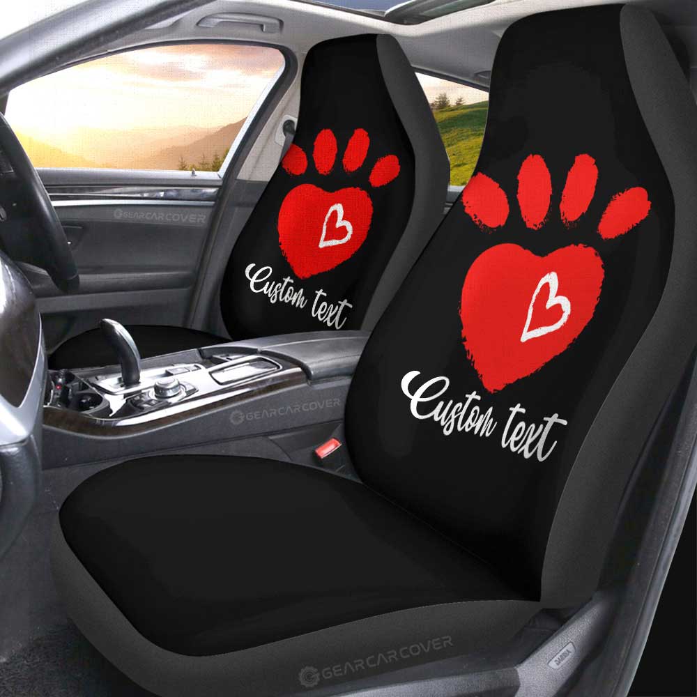 Kitty Dog Paw Love Car Seat Covers Custom Personalized Name Car Accessories - Gearcarcover - 3
