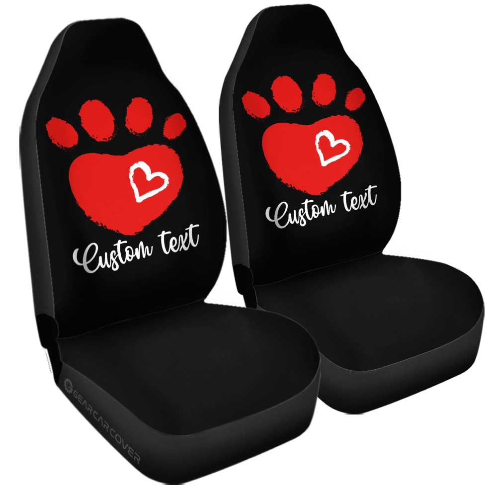Kitty Dog Paw Love Car Seat Covers Custom Personalized Name Car Accessories - Gearcarcover - 1